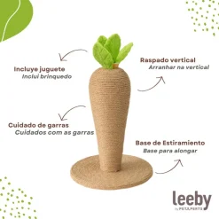 Leeby Carlos zanahoria rascador de yute para gatos New