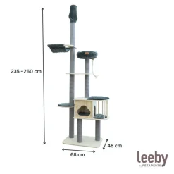 Leeby Cloud Collection torre rascador de techo con cama y juguete para gatos New