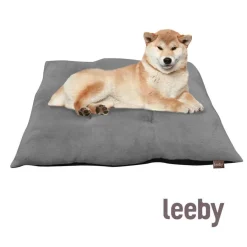 Leeby Cojín Acolchado de Terciopelo Gris para perros Discount