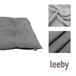 Leeby Cojín Acolchado de Terciopelo Gris para perros Discount
