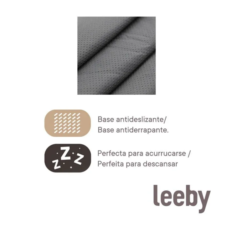 Leeby Cojín Acolchado de Terciopelo Gris para perros Discount