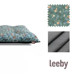Leeby Cojín Acolchado Turquesa de Flores para perros Sale