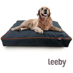 Leeby Colchón waterproof Antipelo gris para perros New