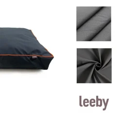 Leeby Colchón waterproof Antipelo gris para perros New