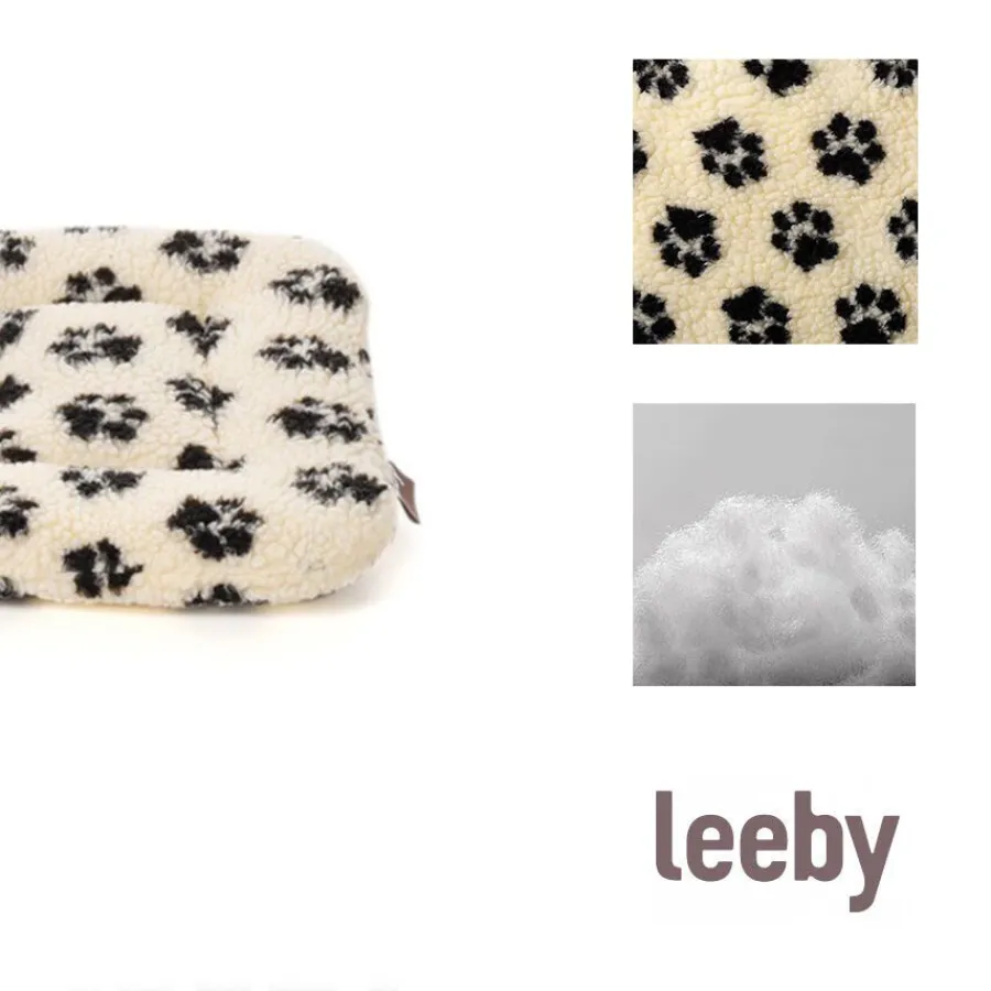 Leeby Colchoneta Suave con Estampado de Huellas para perros Online