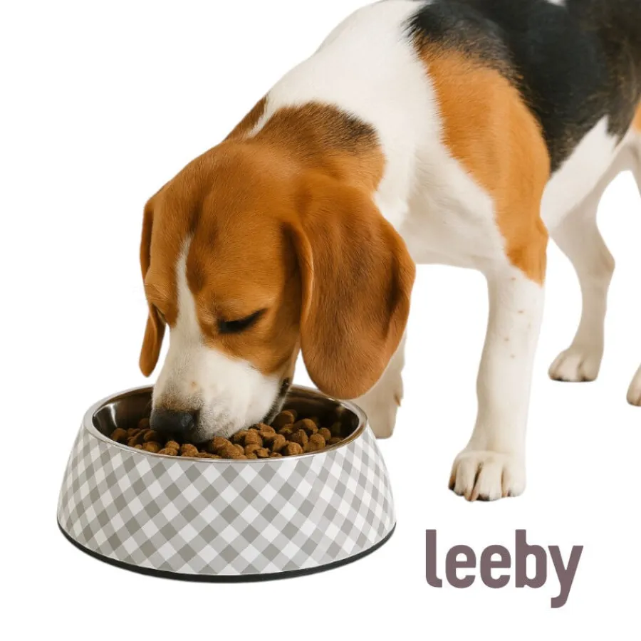 Leeby comedero acero inoxidable vichy para perros Best