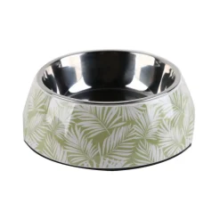 Leeby comedero acero inoxidable estampado verde para perros Sale