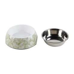 Leeby comedero acero inoxidable estampado verde para perros Sale