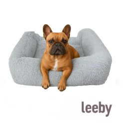 Leeby Cuna Antiestrés Desenfundable Gris para perros New