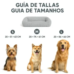 Leeby Cuna Antiestrés Desenfundable Gris para perros New