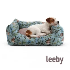 Leeby Cuna Desenfundable Turquesa de Flores para perros Online