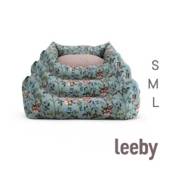 Leeby Cuna Desenfundable Turquesa de Flores para perros Online