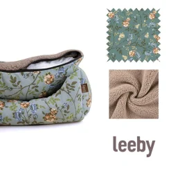 Leeby Cuna Desenfundable Turquesa de Flores para perros Online