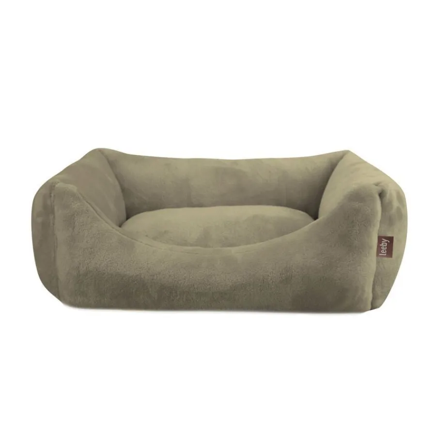 Leeby Cuna Desenfundable de Terciopelo Verde para perros Outlet