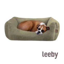 Leeby Cuna Desenfundable de Terciopelo Verde para perros Outlet