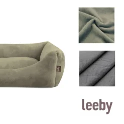 Leeby Cuna Desenfundable de Terciopelo Verde para perros Outlet