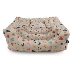 Leeby Cuna Desenfundable Beige Estampado Cómic para perros Discount