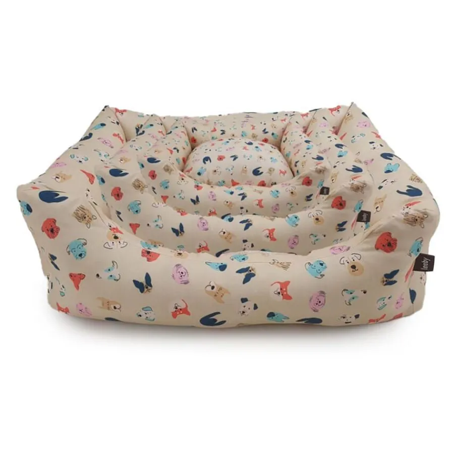 Leeby Cuna Desenfundable Beige Estampado Cómic para perros Discount