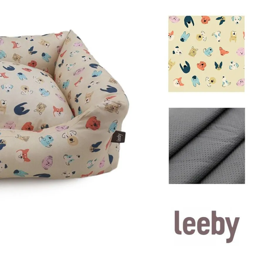 Leeby Cuna Desenfundable Beige Estampado Cómic para perros Discount