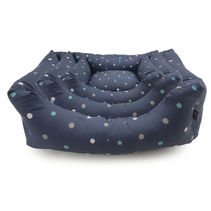 Leeby Cuna Desenfundable Azul con Puntos para perros Sale