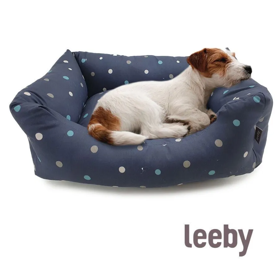Leeby Cuna Desenfundable Azul con Puntos para perros Sale
