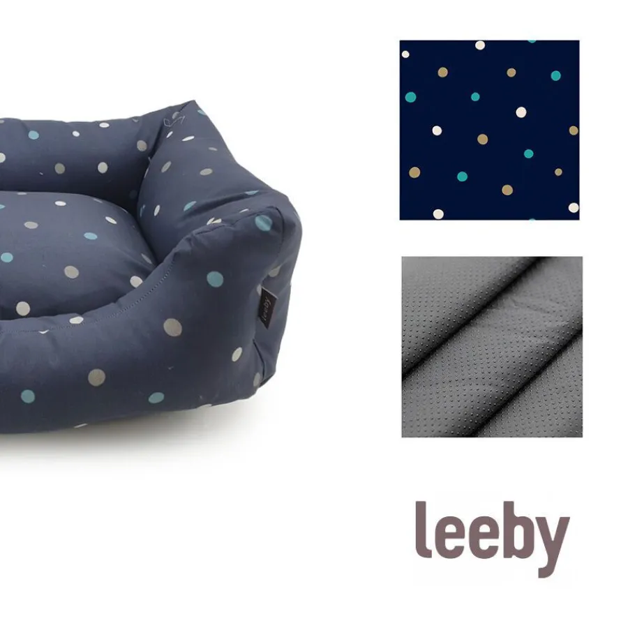 Leeby Cuna Desenfundable Azul con Puntos para perros Sale