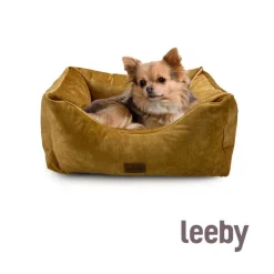 Leeby Cuna Impermeable y Desenfundable Dorada para perros New