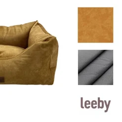 Leeby Cuna Impermeable y Desenfundable Dorada para perros New