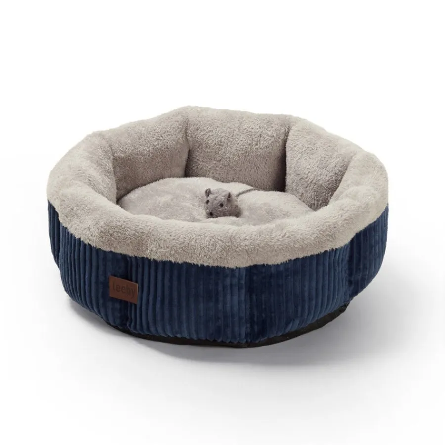 Leeby cuna redonda suave gris para gatos Clearance
