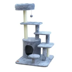Leeby Eduardo torre rascador multiplataforma con cama nido y juguete para gatos Outlet
