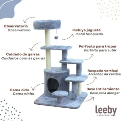Leeby Eduardo torre rascador multiplataforma con cama nido y juguete para gatos Outlet