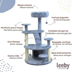 Leeby Esperanza torre rascador multiplataforma con cama nido y juguete para gatos Hot