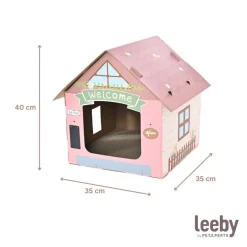 Leeby Hattie casita rascador de cartón rosa para gatos Best