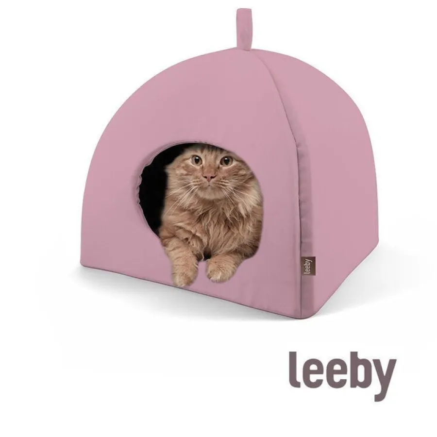 Leeby Iglú Antideslizante Rosa para gatos New