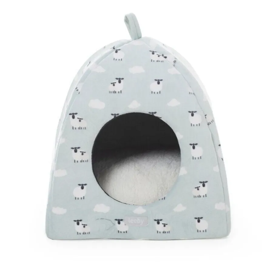 Leeby Iglú Desenfundable Blanco con Ovejitas para gatitos Best
