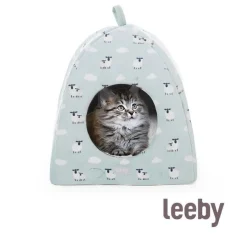 Leeby Iglú Desenfundable Blanco con Ovejitas para gatitos Best