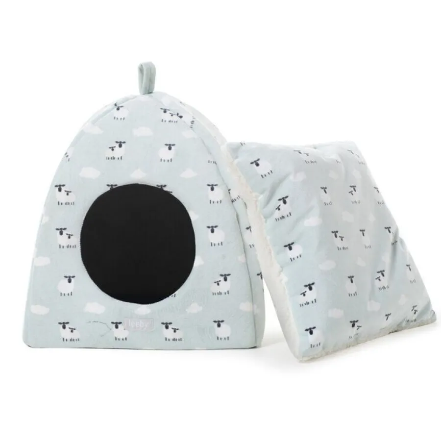 Leeby Iglú Desenfundable Blanco con Ovejitas para gatitos Best
