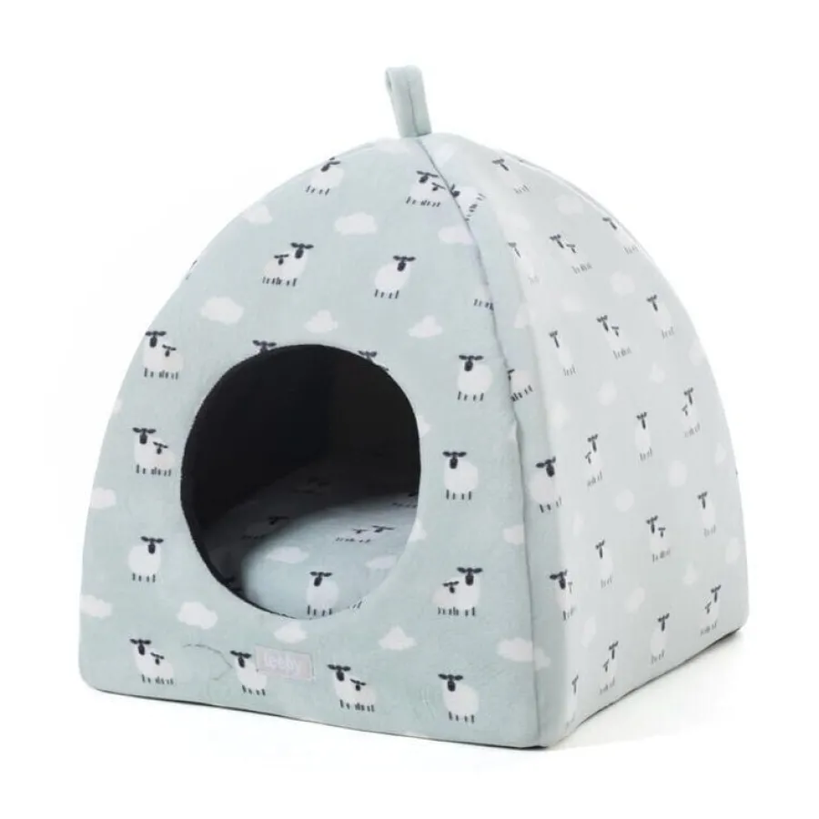 Leeby Iglú Desenfundable Blanco con Ovejitas para gatitos Best