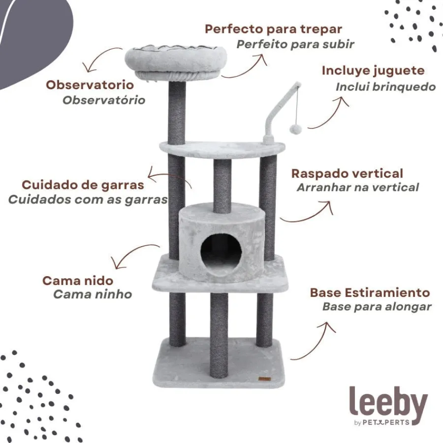 Leeby Kenzo árbol rascador con cama para gatos Sale