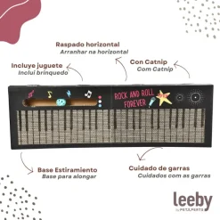 Leeby Kitty teclado rascador de cartón con bola para gatos Outlet
