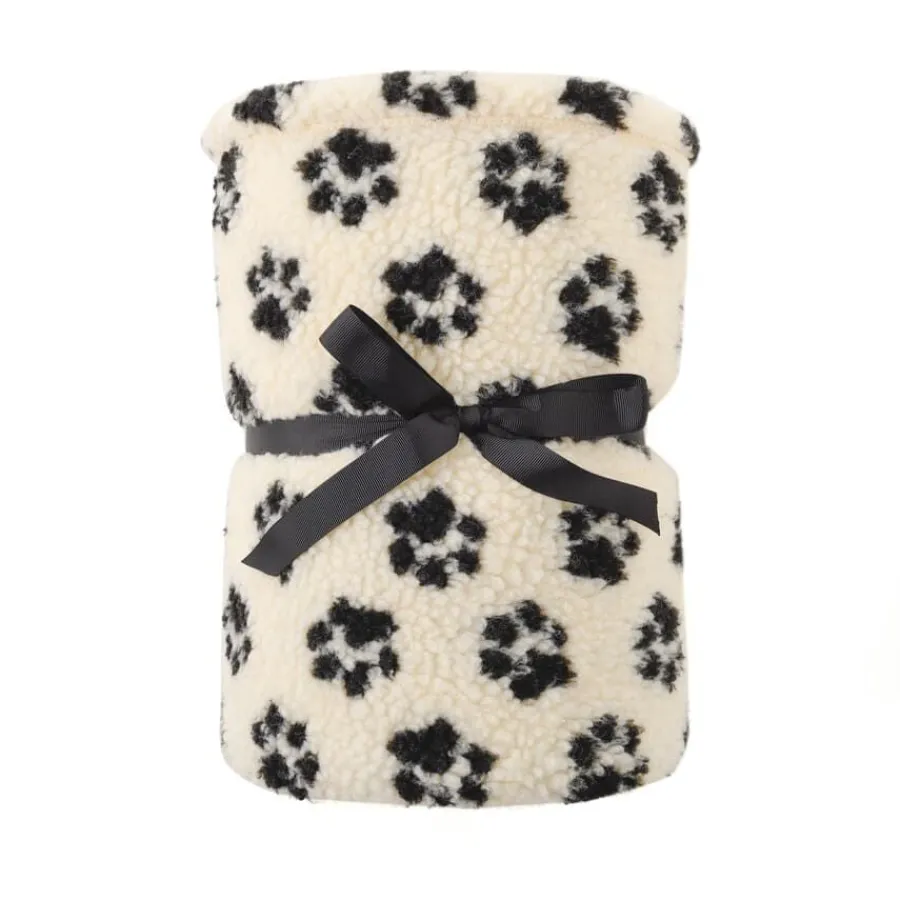 Leeby Manta de Lana con Estampado de Huellas para perros Discount