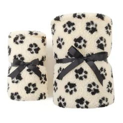 Leeby Manta de Lana con Estampado de Huellas para perros Discount