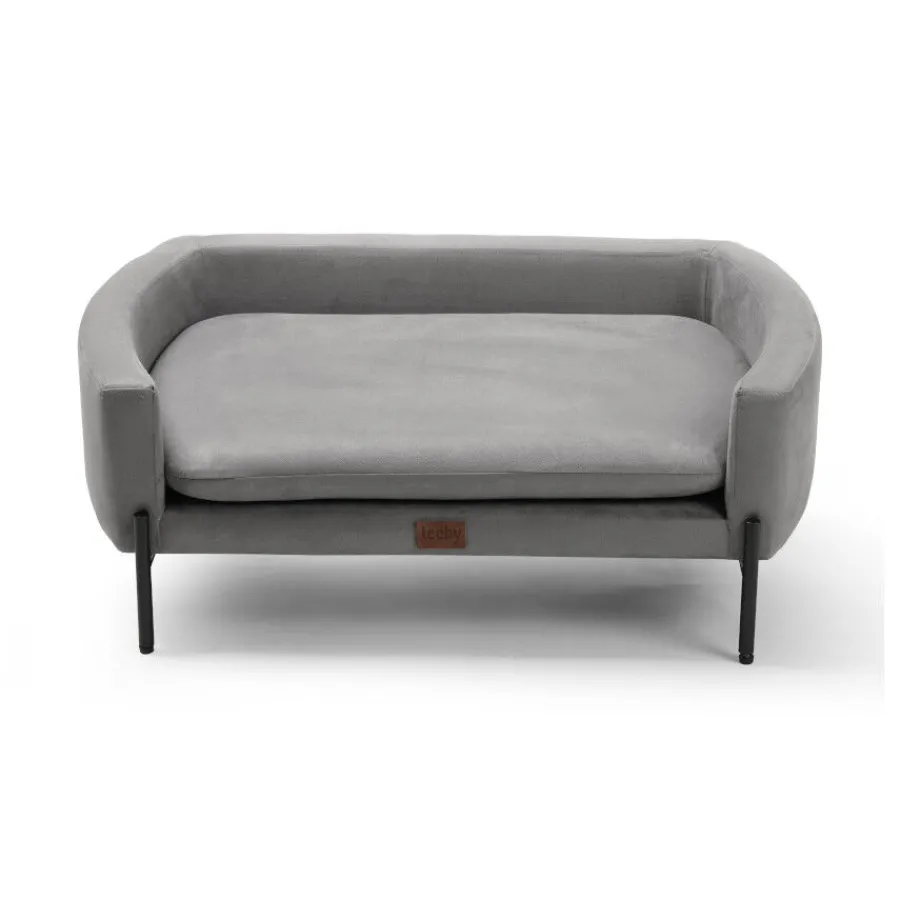 Leeby sofá elevado gris para perros