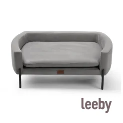 Leeby sofá elevado gris para perros