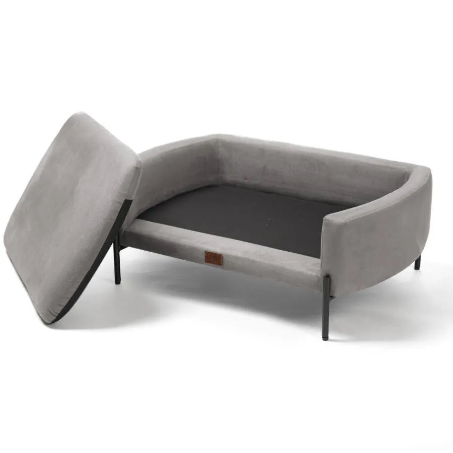 Leeby sofá elevado gris para perros