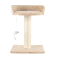 Leeby Tigrou rascador con cama y juguete beige para gatos Outlet