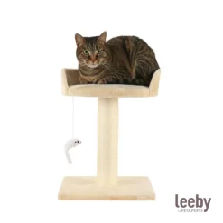 Leeby Tigrou rascador con cama y juguete beige para gatos Outlet