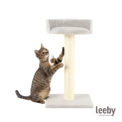 Leeby Tigrou rascador con cama y juguete gris para gatos Best