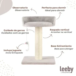 Leeby Tigrou rascador con cama y juguete gris para gatos Best