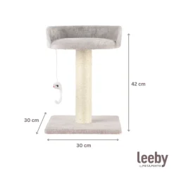 Leeby Tigrou rascador con cama y juguete gris para gatos Best